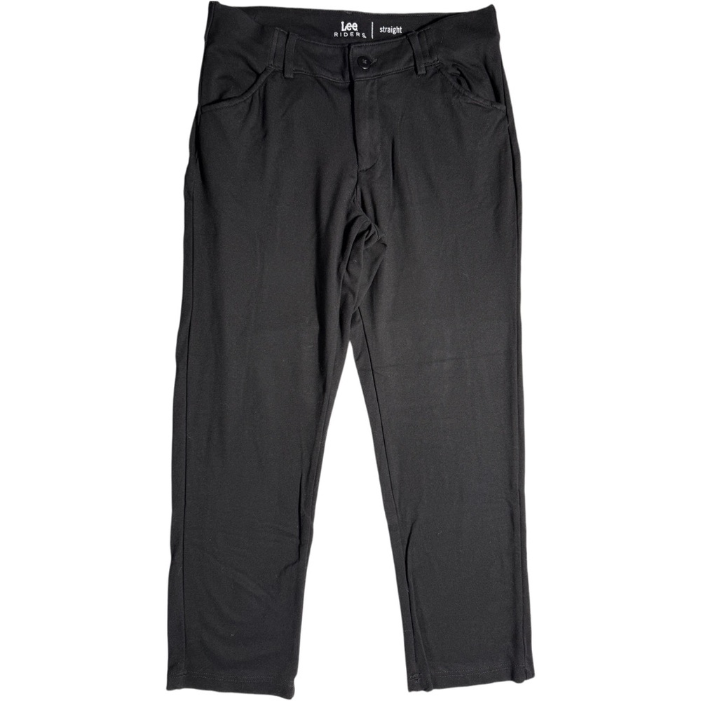 Lee Riders Straight Leg Pants Black Women 12P W36LS08 Stretch Cotton Feel